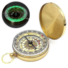 Camping Hiking Pocket Brass Golden Compass Portable Compass Navigation for Outdoor Activities