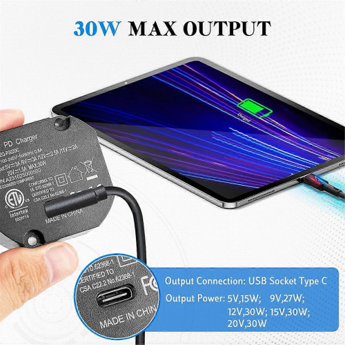 Προσαρμογέας AC σε USB C Εντοιχιζόμενος Τροφοδοτικό για Tablet USB-C 5-20V με Φορτιστή 2