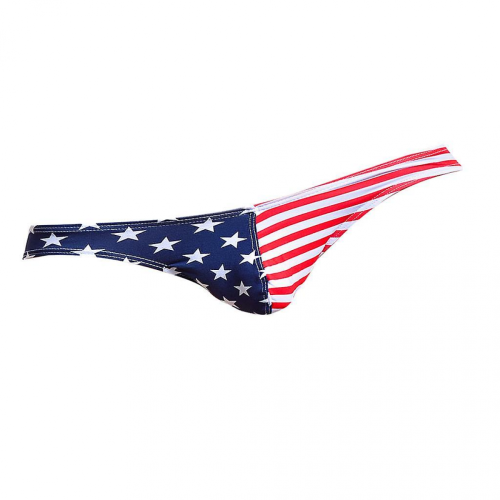 String pour homme avec drapeau américain, slip, jockstrap, caleçon, taille L - 1