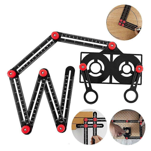(12-fold) Universal Multi-angle Ruler: Durable Aluminum, Laser-etched, Time-saving Tool 2