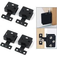 Glass Cabinet Door Hinge 4pcs Wine Cabinet Clamp Display Door Hinge, Matte Black Zinc Alloy, No Holes To Drill [xc] - Ri