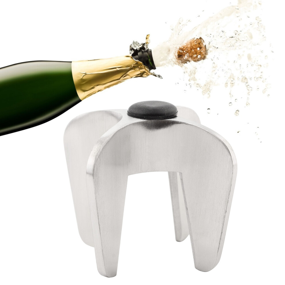 Stainless Steel Champagne Corkscrew Wine Opener, Silver, Polished 7891392113101