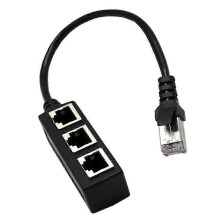 RJ45 Ethernet Splitter Cable 1 Male to 3 Female LAN Ports Ethernet Splitter Adapter for Cat5 Cat5e Cat6 Cat7