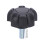 M615 M6 ABS Plastic Star Shape Thread Clamping Knob 15mm Screw 6