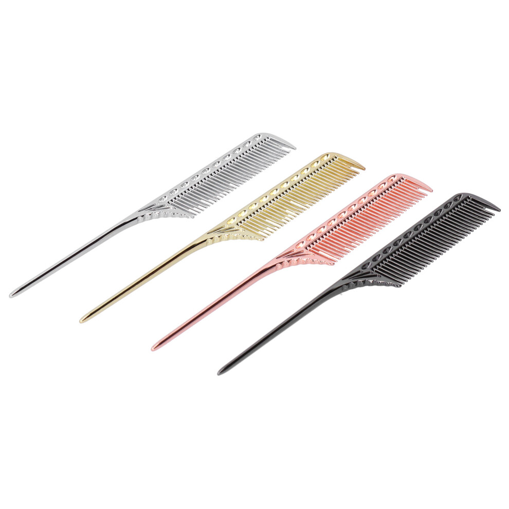 Unisex Professional Aluminum Finetooth Tail Comb For Hair Salons, Portable & Durable