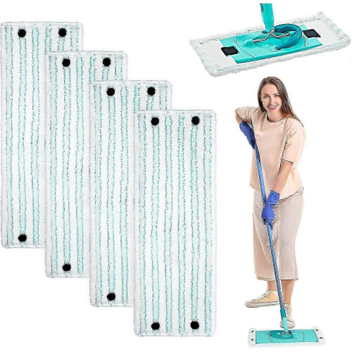 Microfibre Mop Head Replacement Covers, 4 Pcs for Leifheit System Mop Flat Replacement Head ,42 CM, Reusable Mop Pads