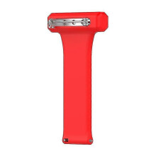 (Red) For Garmin Vivomove Style Silicone 20mm Nurse Watch Fob With Pin-on Brooch Strap