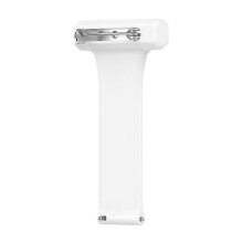 (White) For Garmin Vivomove Style Silicone 20mm Nurse Watch Fob With Pin-on Brooch Strap