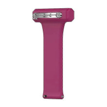 (Wine red) For Garmin Vivomove Style Silicone 20mm Nurse Watch Fob With Pin-on Brooch Strap