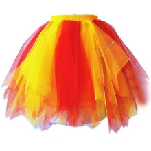 (K, S) Women's Rainbow Skirt Girls' Colorful Tulle Petticoat Halloween Ballet