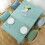 (Lake Blue, 90x90cm) Cotton Linen Tablecloth Rectangular Dining Table Cloth Cover Home Decor 1