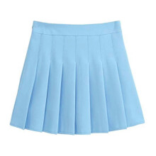 (Black, M B) Girls Women High Waisted Plain Pleated Skirt Skater Tennis School Uniforms A-line Mini Skirt With