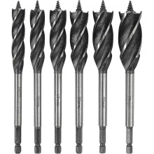 Four-flute woodworking reaming drill Spiral high carbon steel drill set 6 pieces - DD01