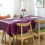 (Purple, 140x140cm) Cotton Linen Tablecloth Rectangular Dining Table Cloth Cover Home Decor 3