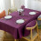 (Purple, 140x140cm) Cotton Linen Tablecloth Rectangular Dining Table Cloth Cover Home Decor 4