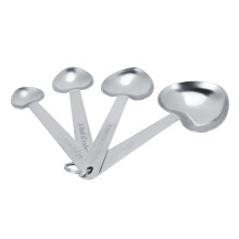 Heart Shaped Stainless Steel Measuring Spoons Set, Silver, 4 Sizes
