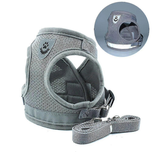 (L,Gray)Cat Harness, Cat Harness Escape Proof G 1