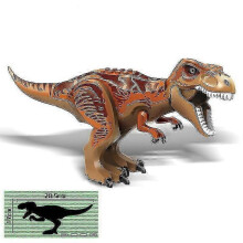 (T-Rex brown)1pc Jurassic Big Size Dinosaur Building Blocks T-rex Quetzalcoatlus Baryonyx Action Figures Kids Toys Gifts