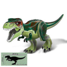 (T-Rex green)1pc Jurassic Big Size Dinosaur Building Blocks T-rex Quetzalcoatlus Baryonyx Action Figures Kids Toys Gifts