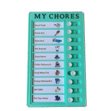 (green) Memo Plastic Board Chores Checklist Board, My Chores Chart Board For Kids Children, List Board With Sliding Buttons,1pcd- - Ri