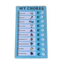 (blue) Memo Plastic Board Chores Checklist Board, My Chores Chart Board For Kids Children, List Board With Sliding Buttons,1pcd- - Ri