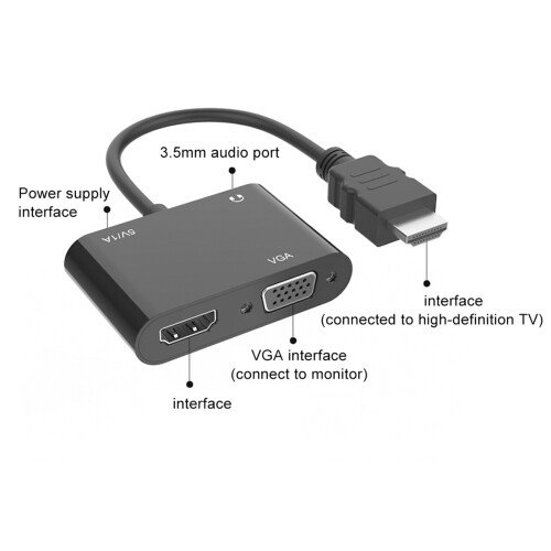 4K HDMI Videokonverter VGA Adapter 2