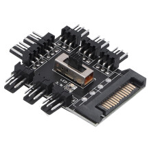 Computer Fan Hub Splitter 8-Way 3Pin Speed Controller SATA EZ20320