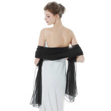(Black)Shawlswrapsforwomenweddingevening Partybride Bridesmaid Lightweight Silky Solid Scarves Summer Sheer Large Bikini Cover Up
