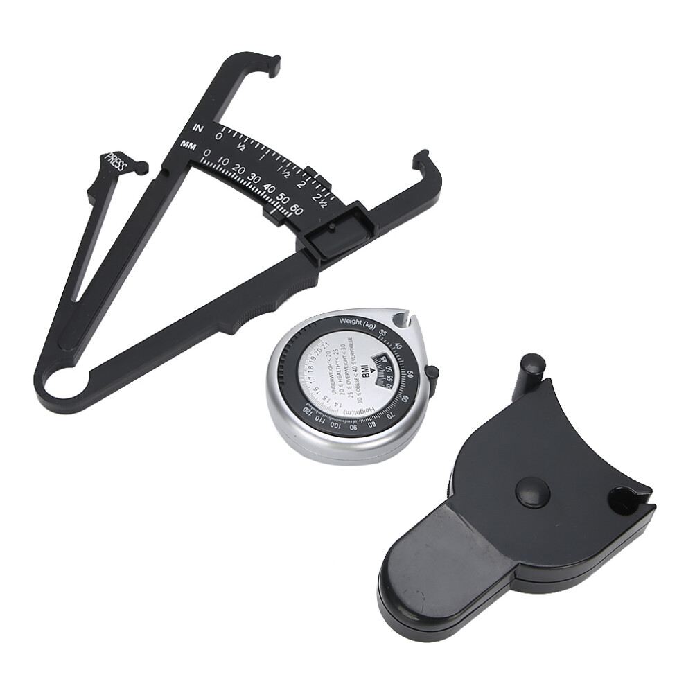 Retractable Body Fat Tester & Waist Measuring Tape BMI Caliper for Slimming