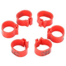 100Pcs Red Poultry Bird Ring 12mm Numbered Leg Bands for Pigeons
