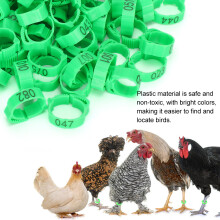 Chicken Duck Bird Foot Rings 100pcs Buckle Clips for Poultry Feeding Green