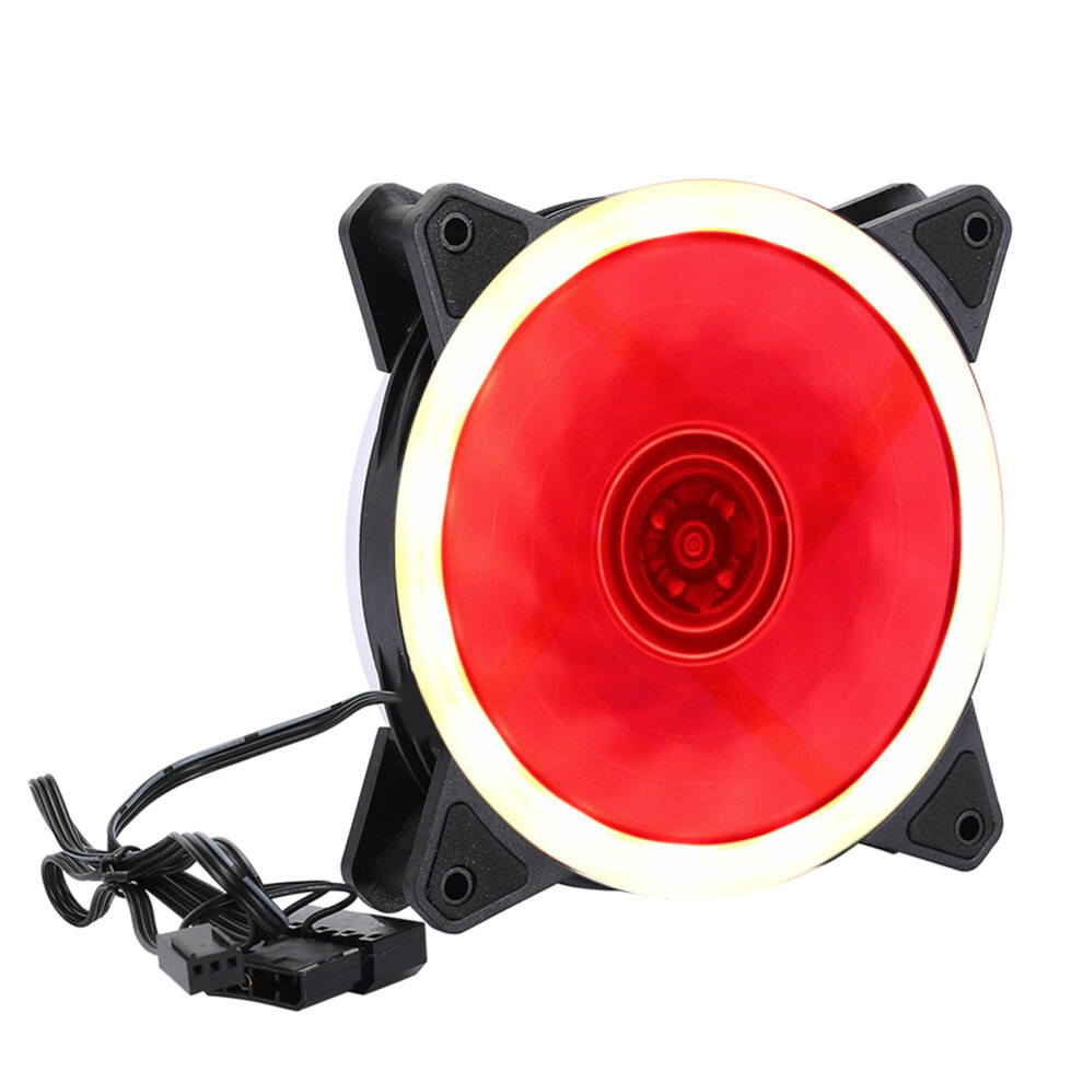 120Mm Rgb Double Aperture Chassis Fan, Quiet 19Db, 1200Rpm Red/Light 3481392420480