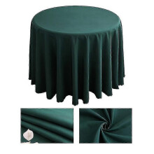 (Diameter 300cm) Dark Green Tablecloth Table Cloth Wedding Party Birthday Cover Washable Cover Polyester Jo3