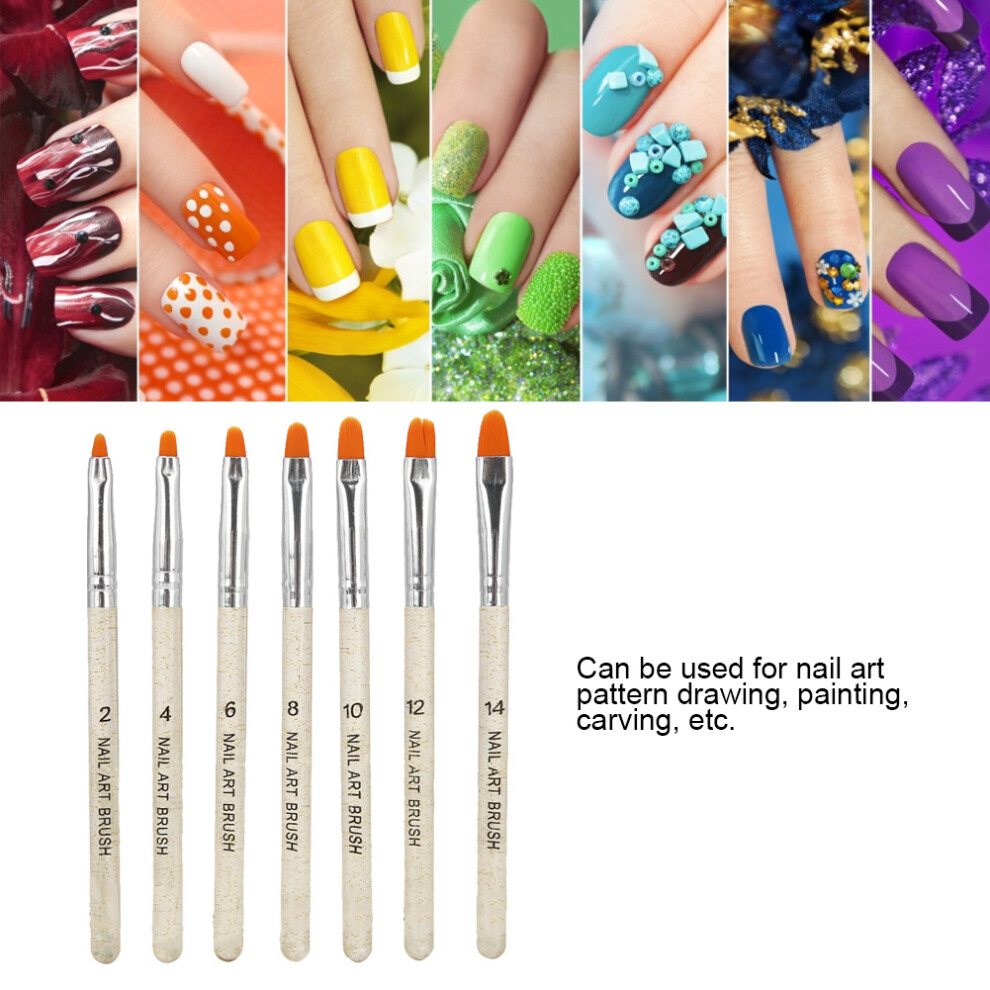 Nail Art Brush 7pcs Transparent Handle DIY Pattern UV Gel Pen Set for Australia
