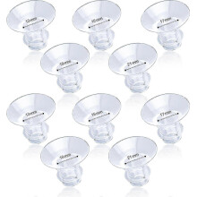10pcs Flange Inserts, 13/15/17/19/21mm Silicone Breast Pump Flange Insert Wearable Breast Pump Accessories Compatible with Medela/spectra/tsrete/momco