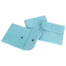 Jewellery Storage Pouch 5 Pack Velvet Suede Flannel Blue 10x10cm Gift Idea