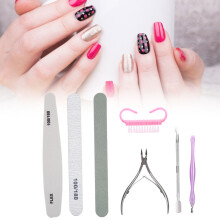 7pcs Steel Nail File & Dead Skin Remover Manicure Set for Home & Salon