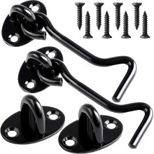 Hook and Eye 2 Pieces Stainless Steel Cabin Hook,Door Lock with 8 Pieces Mounting Screws - DD0