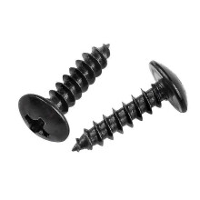Self Tapping Wood Screws - Carbon Steel Screws Cross Head Round Head Mushroom Head Black M5*20mm (100pcs)