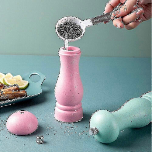(Off-white light) High Quality Oak Wood Salt And Pepper Grinder Adjustable Coarseness And Refillable - Pjun 2