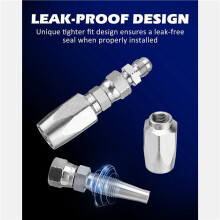 6-Teiliges Reparaturset für Hydraulikschläuche, Wiederverwendbar, Wiederverwendbare 2-Adrige Hydraulik-Reparaturverschraubung 3/8 Zoll