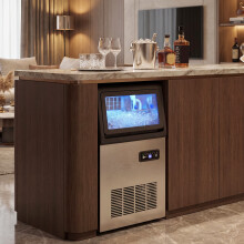 HOMCOM 45kg/24H Commercial Ice Maker Machine with Auto Self-Cleaning
