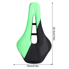 Hollow Breathable Bike Saddle for Mountain & Road Cycling, Black Green