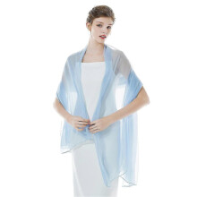 (Powder Blue) Shawlswrapsforwomenweddingevening Partybride Bridesmaid Lightweight Silky Solid Scarves Summer Sheer Large Bikini Cover Up