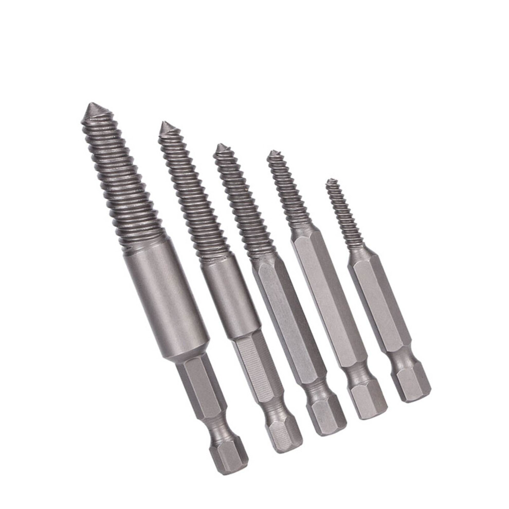 5Pc Screw Extractor Drill Bit Set Damaged Broken Bolts & Thread Remover 7651392117222