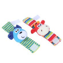 Baby Cartoon Animal Wrist Rattle Toy Set