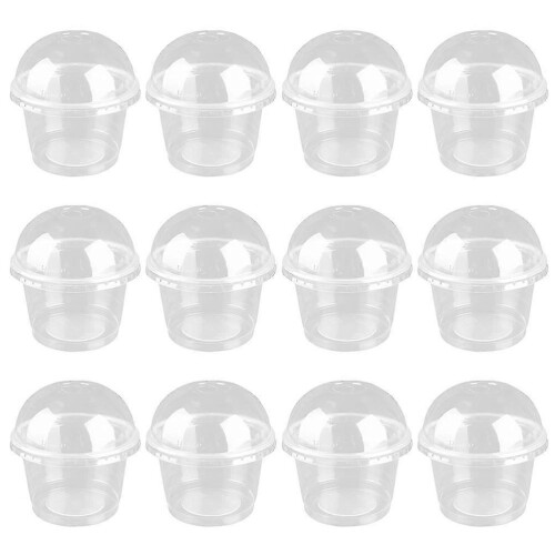 20Pcs Transparent Dessert with Sturdy Lids for Kitchen Use