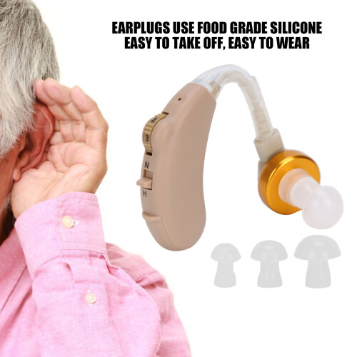 Portable Hearing Aids Set with Earplugs, Storage Box, 130dB Max Output 2