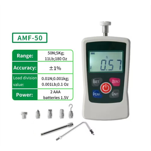 Trigger Pull Force Gauge 50N/11LB/5Kg/180Oz Dynamometer with Large LCD Screen for School Teaching Mechanics 1