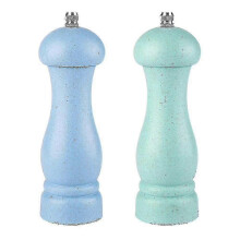 (Light Ocean Blue) High Quality Oak Wood Salt And Pepper Grinder Adjustable Coarseness And Refillable - Pjun